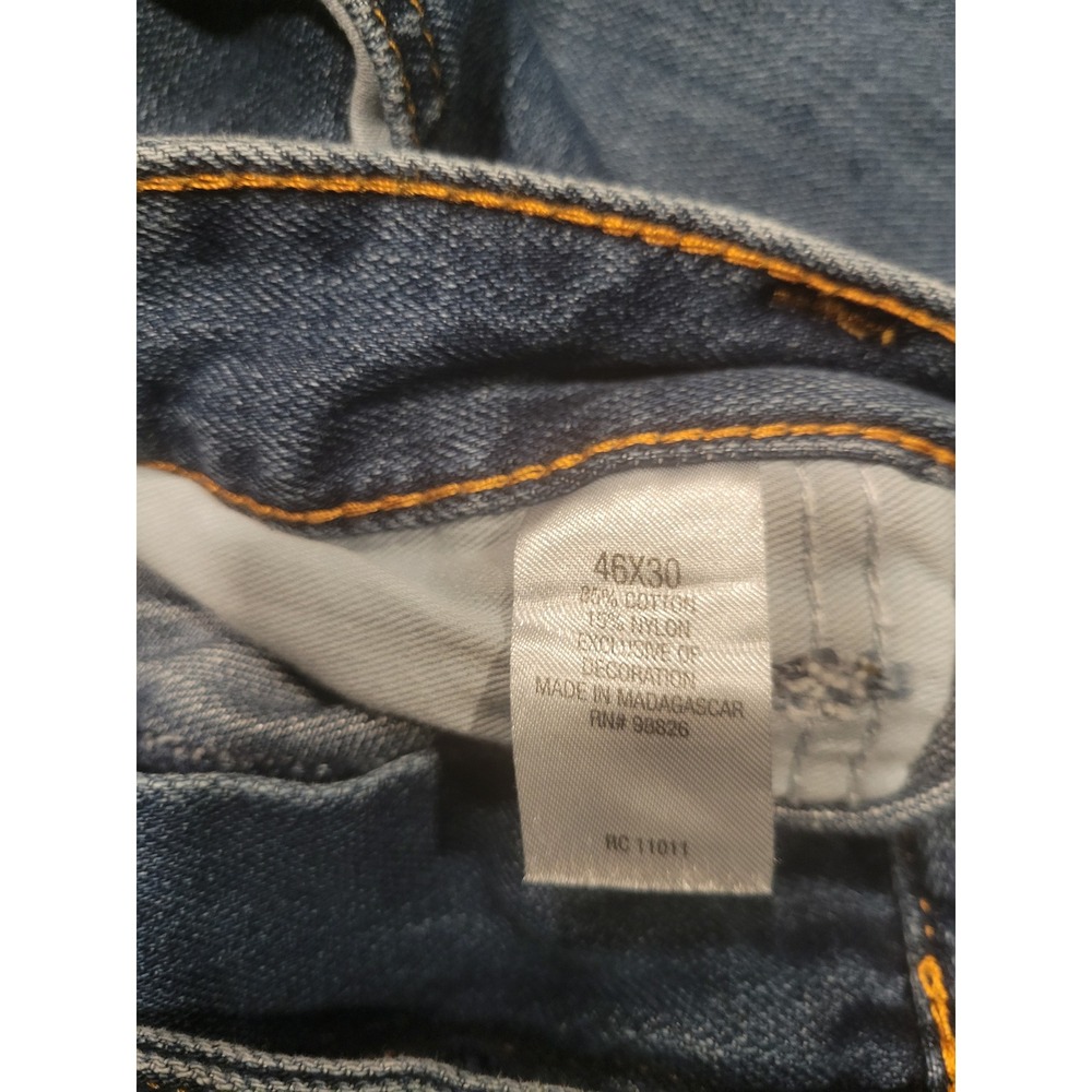 Ridgecut Toughwear Mens 46x30 Blue Denim Work Jeans Straight Leg Cotton Nylon - Picture 4 of 8